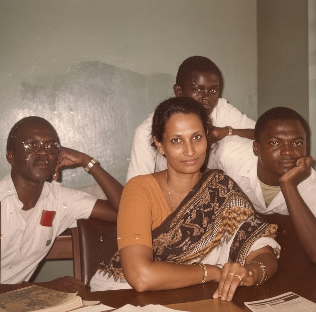 Young Iguodalo Edentalen (R) with Mrs John Biology teacher @ICC in 1985